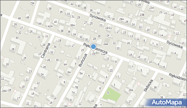 Warszawa, Rękodzielnicza, 13, mapa Warszawy