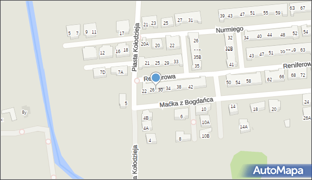 Warszawa, Reniferowa, 28, mapa Warszawy