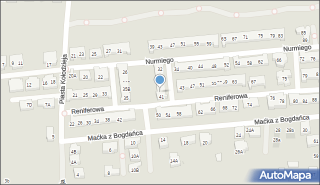 Warszawa, Reniferowa, 41A, mapa Warszawy