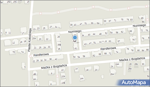 Warszawa, Reniferowa, 41B, mapa Warszawy