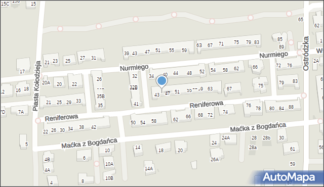 Warszawa, Reniferowa, 45, mapa Warszawy