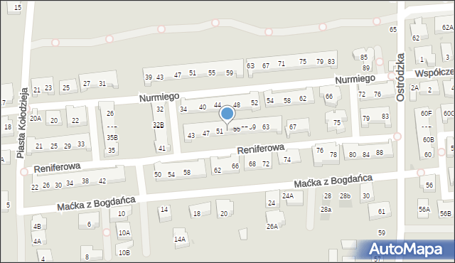 Warszawa, Reniferowa, 53, mapa Warszawy