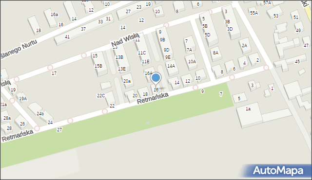 Warszawa, Retmańska, 16, mapa Warszawy