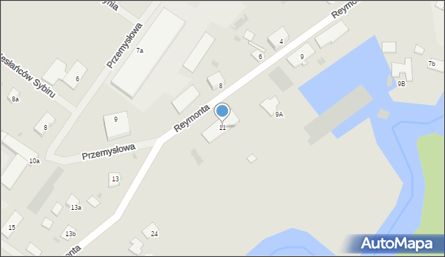 Węgorzewo, Reymonta Władysława, 11, mapa Węgorzewo