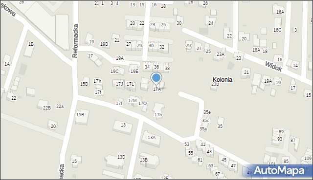 Wieliczka, Reformacka, 17A, mapa Wieliczka