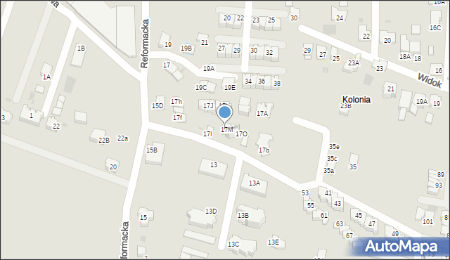 Wieliczka, Reformacka, 17M, mapa Wieliczka