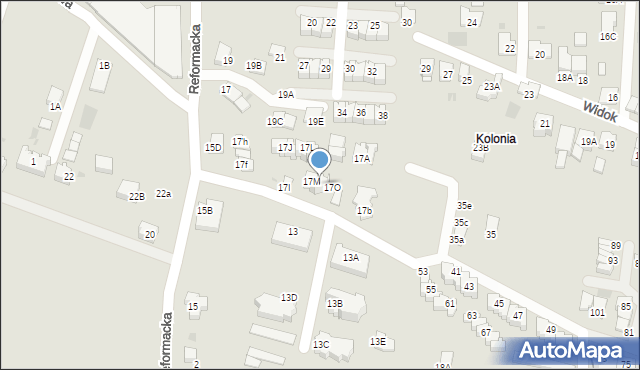 Wieliczka, Reformacka, 17N, mapa Wieliczka