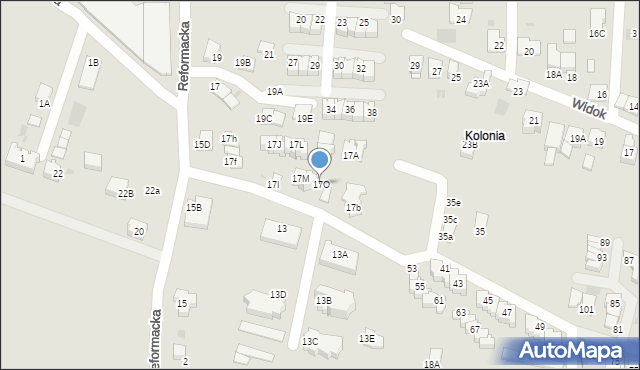 Wieliczka, Reformacka, 17O, mapa Wieliczka