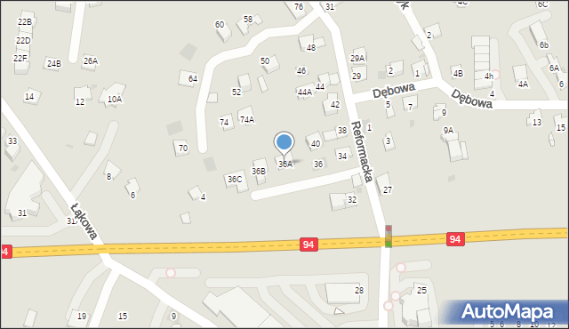 Wieliczka, Reformacka, 36A, mapa Wieliczka
