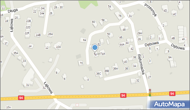 Wieliczka, Reformacka, 74, mapa Wieliczka