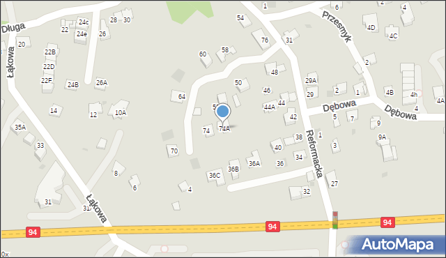 Wieliczka, Reformacka, 74A, mapa Wieliczka
