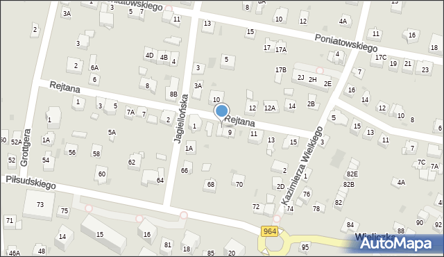 Wieliczka, Rejtana Tadeusza, 9A, mapa Wieliczka