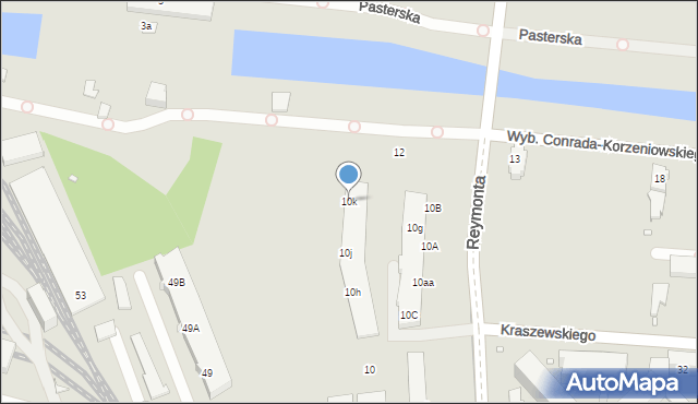 Wrocław, Reymonta Władysława, 10k, mapa Wrocławia