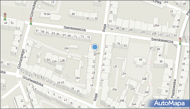 Wrocław, Reja Mikołaja, 24, mapa Wrocławia