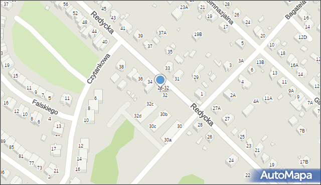 Wrocław, Redycka, 32a, mapa Wrocławia