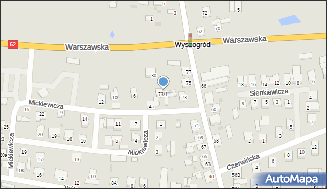 Wyszogród, Rębowska, 73/1, mapa Wyszogród