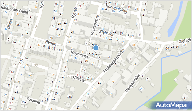 Ząbkowice Śląskie, Reymonta Władysława, 7, mapa Ząbkowice Śląskie