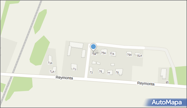 Zabrodzie, Reymonta Władysława, 73a, mapa Zabrodzie