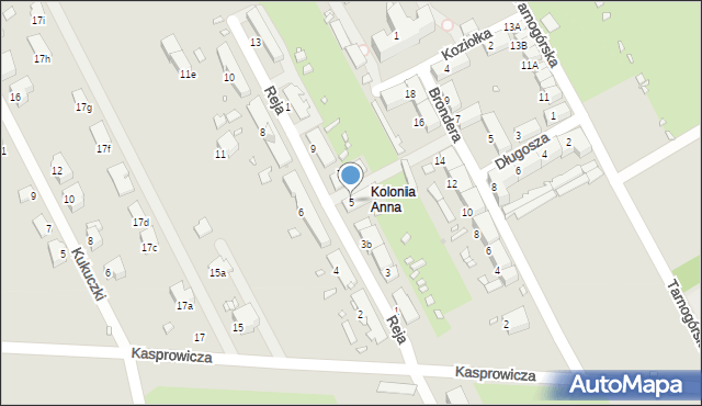 Zabrze, Reja Mikołaja, 5, mapa Zabrza