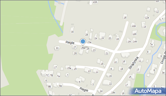 Zakopane, Regle, 25A, mapa Zakopanego