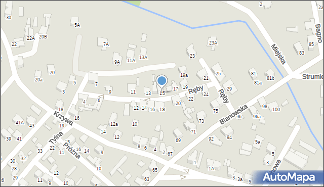 Zawiercie, Ręby, 15, mapa Zawiercie