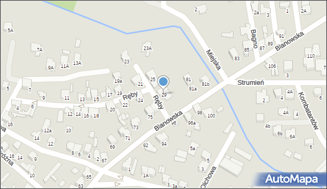 Zawiercie, Ręby, 29, mapa Zawiercie