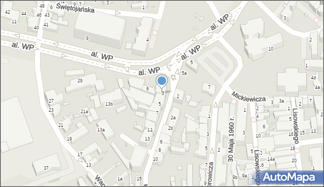 Zielona Góra, Reja Mikołaja, 3, mapa Zielona Góra