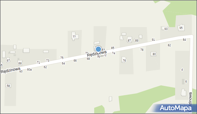 Zrębice, Rędzinowa, 70, mapa Zrębice