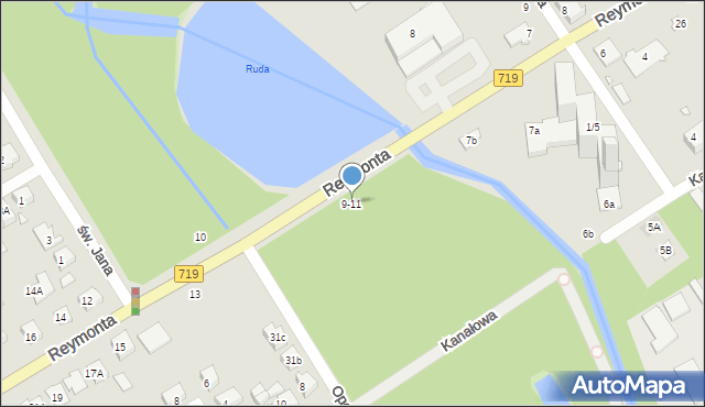 Żyrardów, Reymonta Władysława, 9-11, mapa Żyrardów
