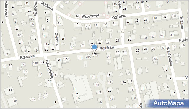 Wągrowiec, Rgielska, 20B, mapa Wągrowiec