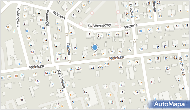Wągrowiec, Rgielska, 21, mapa Wągrowiec