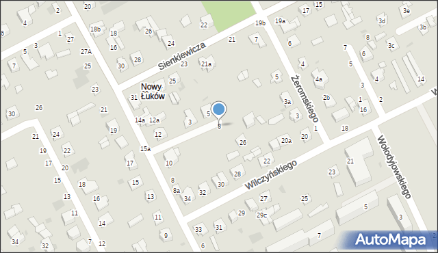 Łuków, Rick-Wiśniewskiego Henryka, 8, mapa Łuków