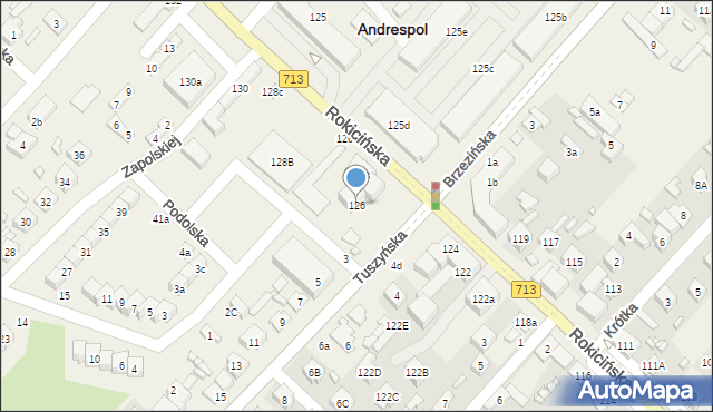 Andrespol, Rokicińska, 126, mapa Andrespol