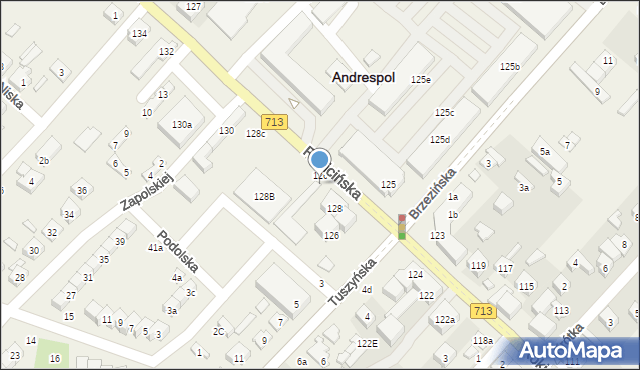 Andrespol, Rokicińska, 128A, mapa Andrespol