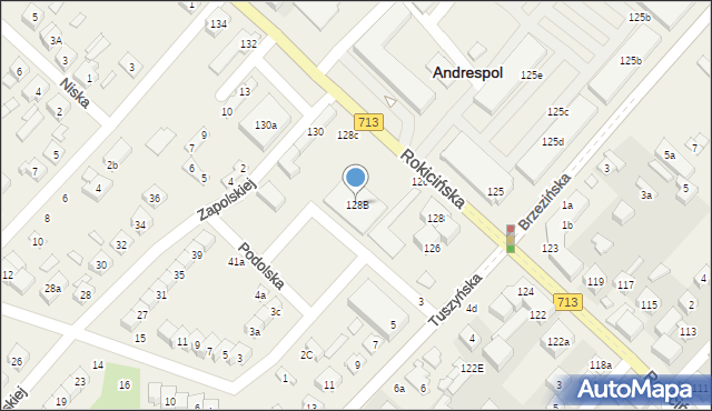 Andrespol, Rokicińska, 128B, mapa Andrespol