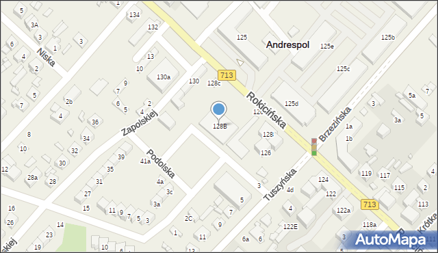 Andrespol, Rokicińska, 128B, mapa Andrespol