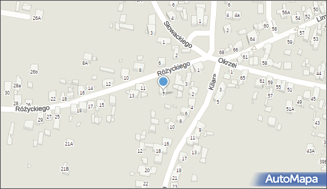 Będzin, Różyckiego Ludomira, 7, mapa Będzin