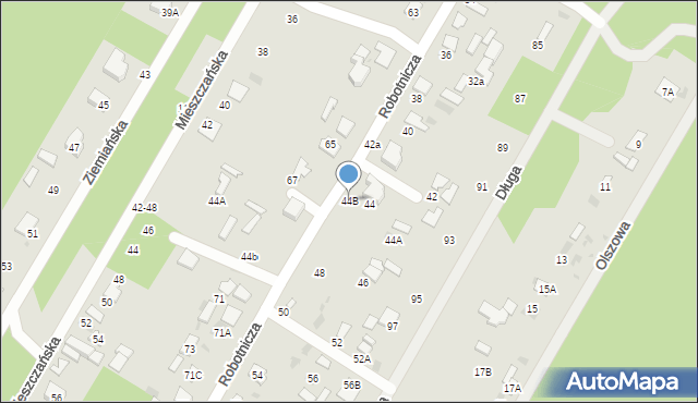 Biała Podlaska, Robotnicza, 44B, mapa Białej Podlaskiej