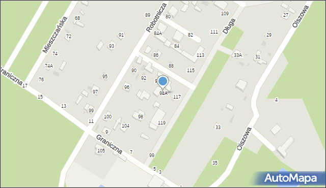 Biała Podlaska, Robotnicza, 94A, mapa Białej Podlaskiej