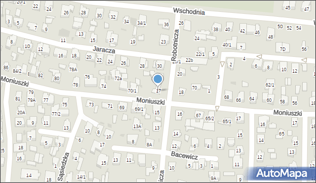 Białystok, Robotnicza, 17, mapa Białegostoku