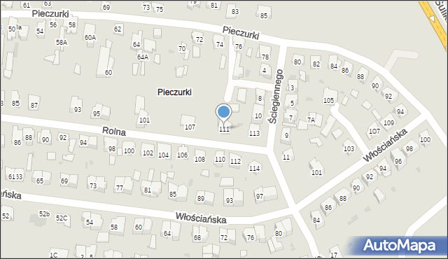 Białystok, Rolna, 111, mapa Białegostoku