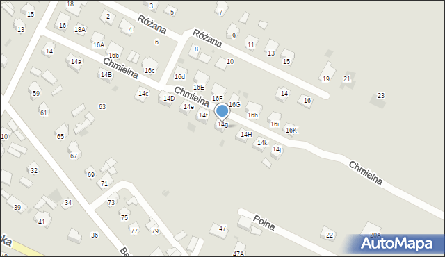 Bielsk Podlaski, Różana, 14G, mapa Bielsk Podlaski