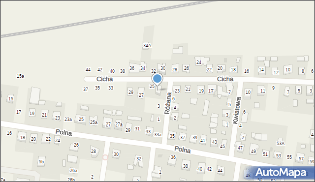 Biskupice, Różana, 5, mapa Biskupice