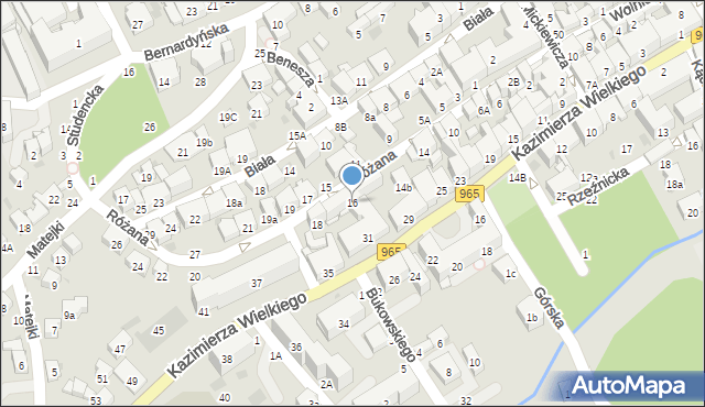 Bochnia, Różana, 16, mapa Bochni