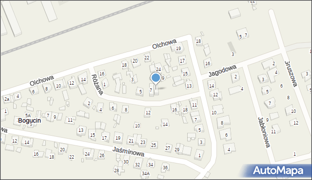 Bogucin, Różana, 7a, mapa Bogucin