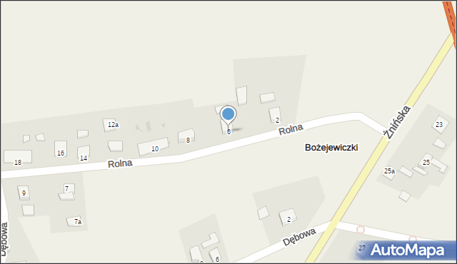 Bożejewiczki, Rolna, 6, mapa Bożejewiczki