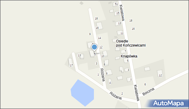 Browina, Różana, 5, mapa Browina