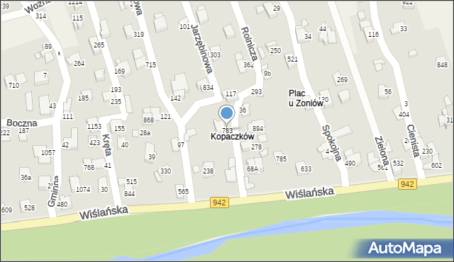 Buczkowice, Rolnicza, 783, mapa Buczkowice