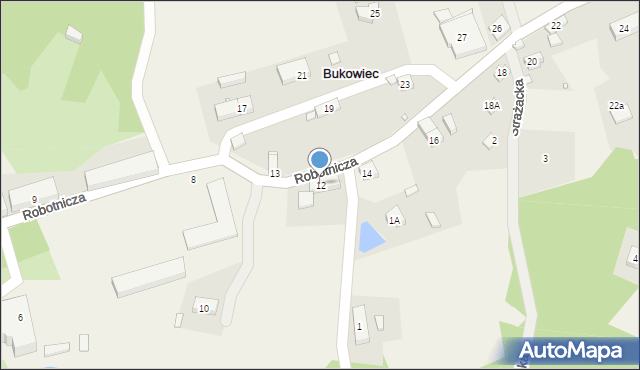 Bukowiec, Robotnicza, 12, mapa Bukowiec