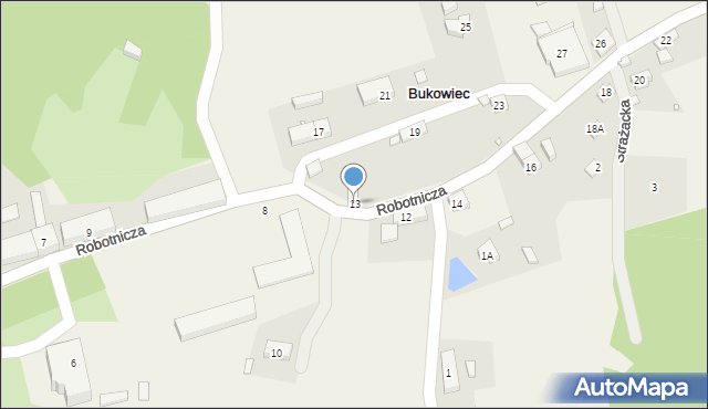 Bukowiec, Robotnicza, 13, mapa Bukowiec